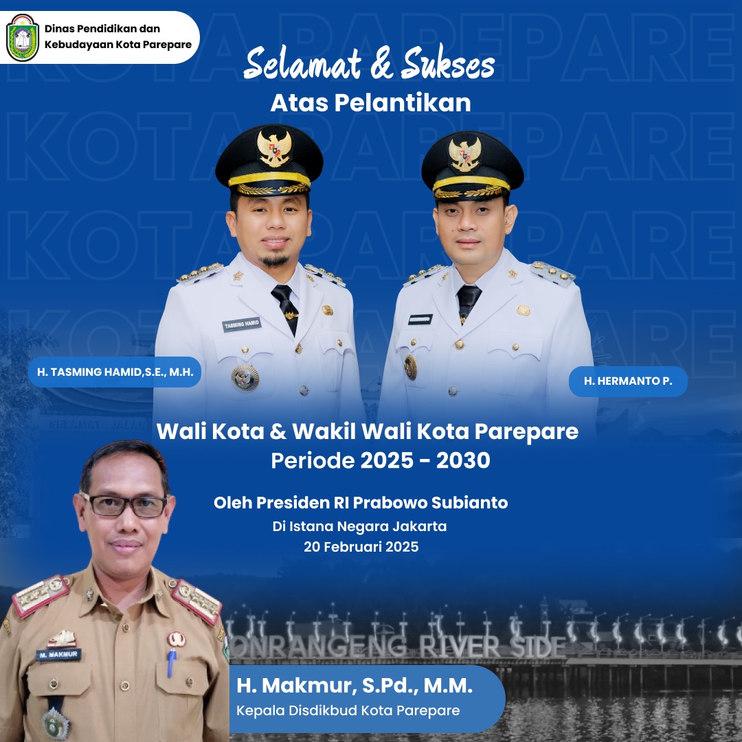 Disdikbud Ucapkan Selamat Atas Pelantikan Wali Kota dan Wawali Parepare 